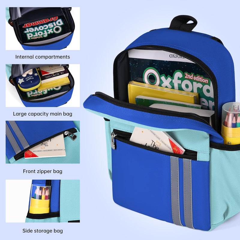 SDFGHG Kids Backpack for Boys Kindergarten School Backpack 14 inch Bookbag for Boys 4-8 - Image 3